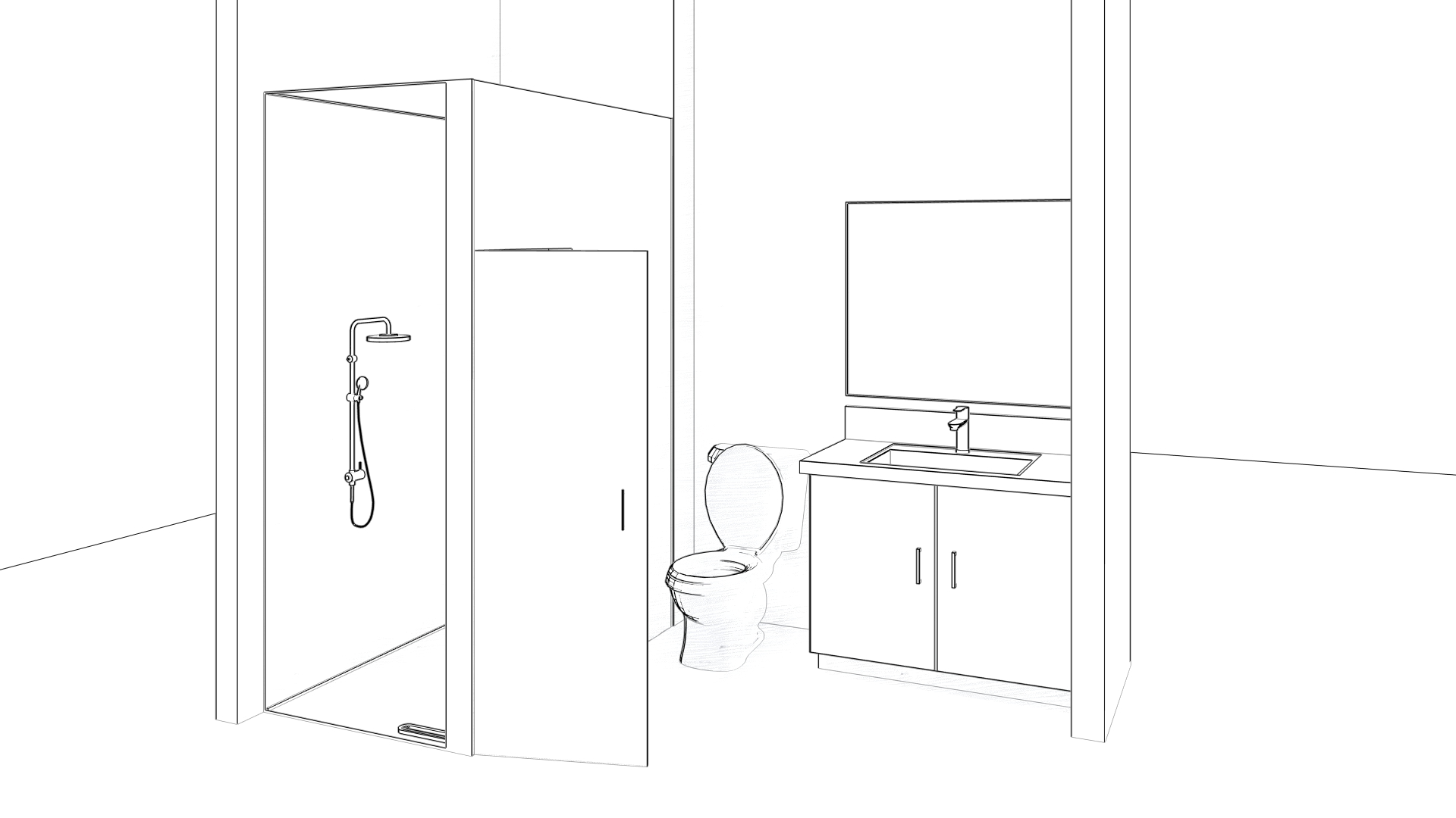 Wireframe: Secondary bath