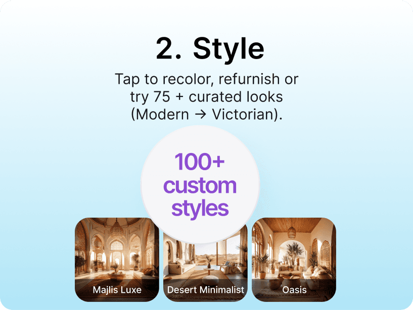 Choose from 100+ custom styles