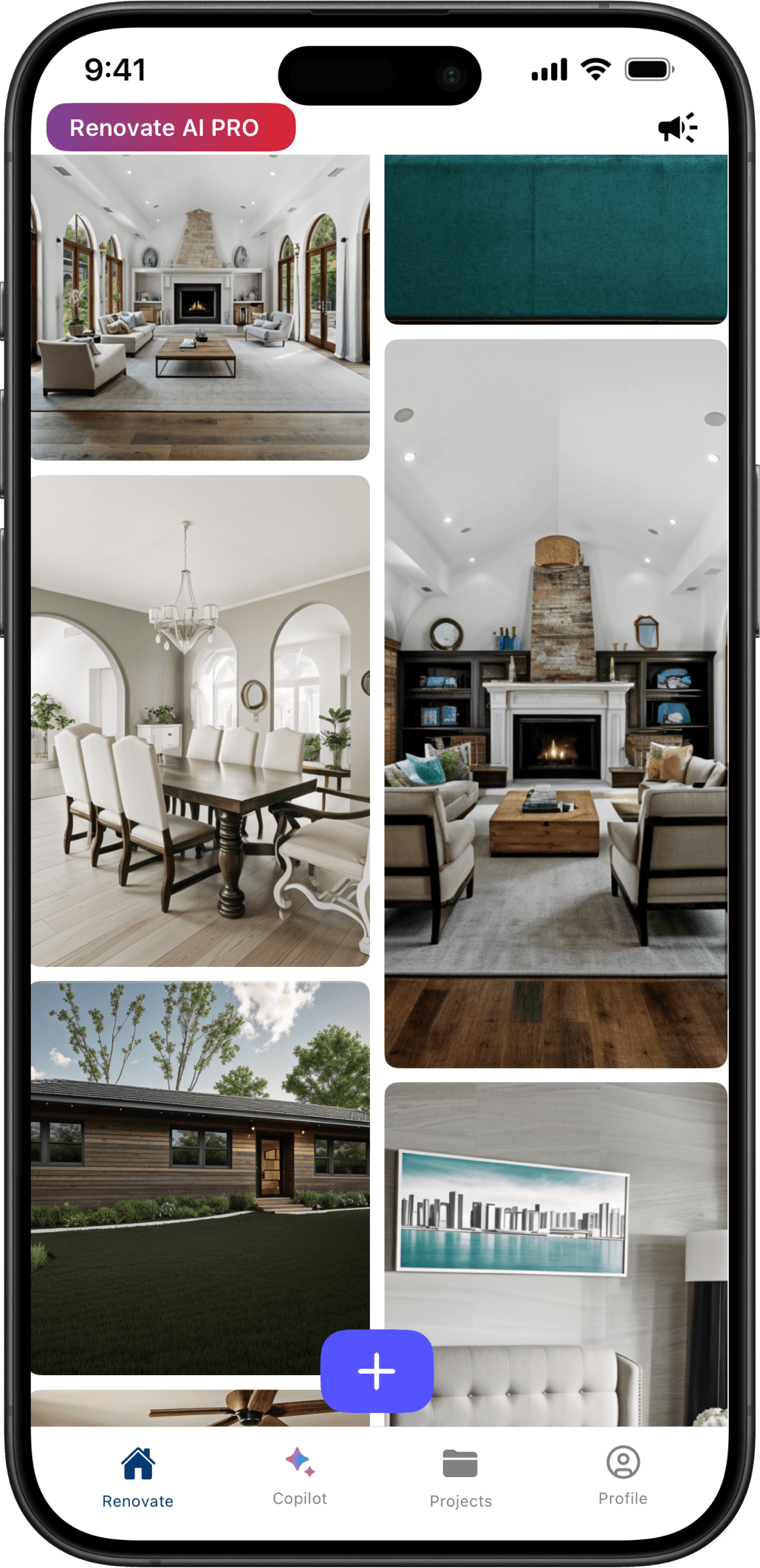Renovate AI app screen